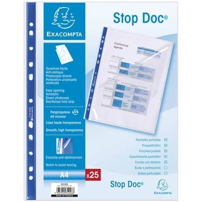 Exacompta Pochettes perforées transparentes A4 21x29,7 cm, 25  pochettes