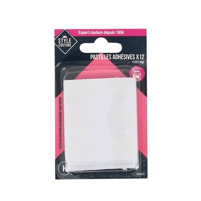 Style couture Pastilles adhésives Velcro® blanches, 6 pastilles