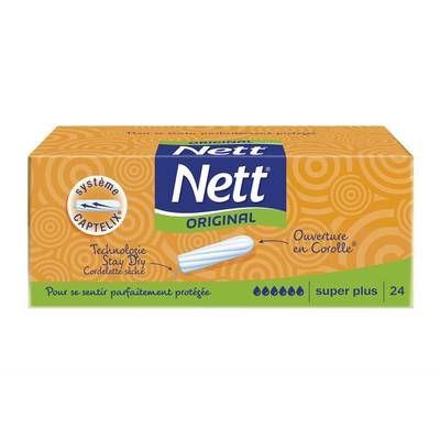 Nett Tampons hygiéniques original flux super +, 24 pièces