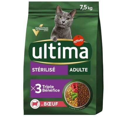 Affinity - Ultima Croquettes Boeuf pour Chat Stérilisé, 7,5kg