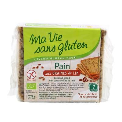 Ma Vie Sans Gluten Pain bio aux graines de lin sans gluten, 375g