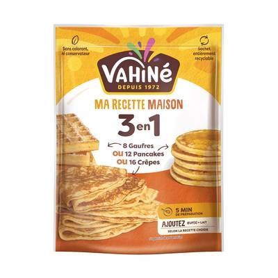 Vahine Préparation 3 en 1 (Crêpes, Gaufre, Pancake), 240g