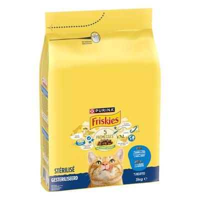 Purina - Friskies Croquettes Saumon pour chat adulte stérilisé, 3kg