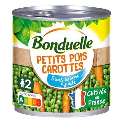 Bonduelle Petits pois carottes sans arôme ajouté, 265g