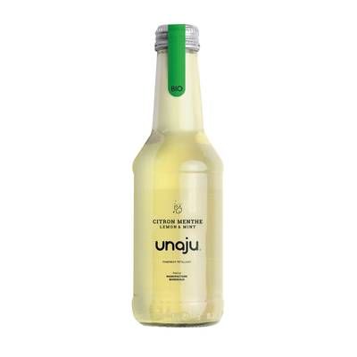 Unaju Citron Menthe Bio, boisson pétillante, 25cl