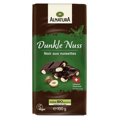 Alnatura Chocolat Noir aux Noisettes Bio, 100g