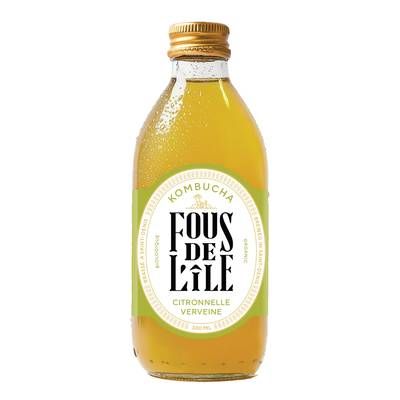 Fous de L'Ile Kombucha citronnelle verveine bio, 33cl