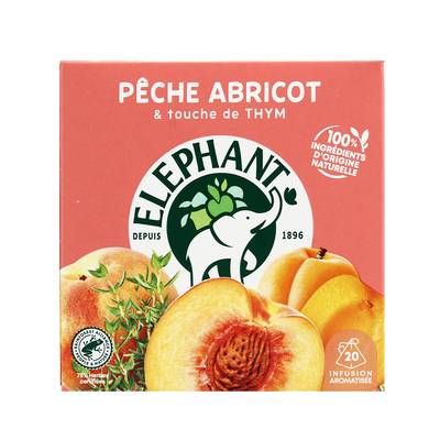 Elephant Infusion pêche abricot et touche de thym, 20 sachets