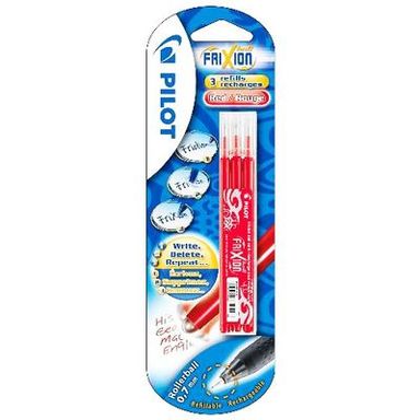 Pilot Recharges frixion ball / clicker encre rouge, 3  recharges