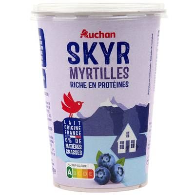 Auchan Skyr à la myrtille 0%mg, 450g