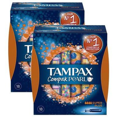 Tampax Tampon super + avec applicateur, Lot de 2x18 pièces