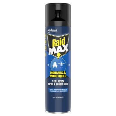 Raid Max Spray insecticide moustiques et mouches, 400ml