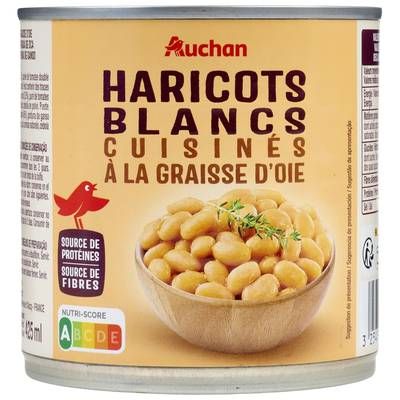 Auchan Haricots blancs cuisinés à la graisse d'Oie, 265g