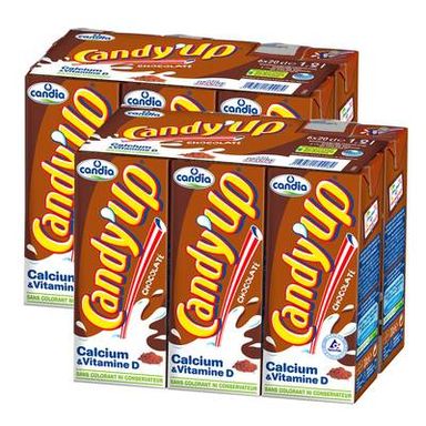 Candy-Up Boisson lactée chocolat UHT, Lot de 2 - 6x20cl