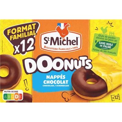 St Michel Doonut nappé chocolat maxi format x12, 360g