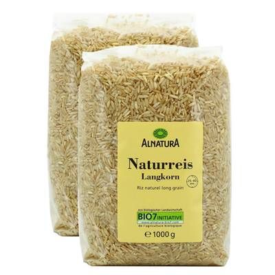 Alnatura Riz naturel long grain bio, Lot de 2x1kg