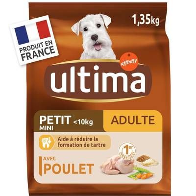 Affinity - Ultima Croquettes Poulet Aide à réduire la formation du tartre pour petit chien Adulte, 1,35kg