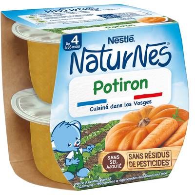Nestlé - Naturnes Potiron Bol Bébé Dès 4 mois, 2x130g