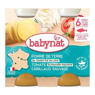 Babybio Pommes de terre du Val de Loire et Cabillaud Bio Pot Bébé Dès 6 mois, 2x200g