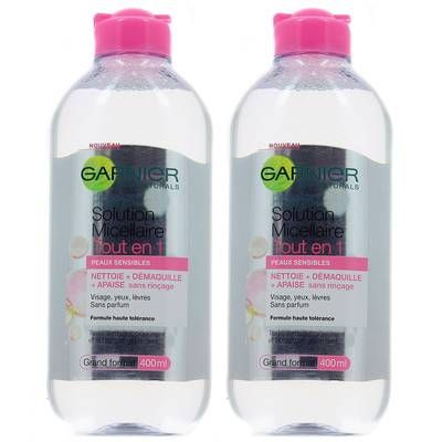 Garnier Démaquillant Tout En 1 Peaux Sensibles, Lot de 2x400ml