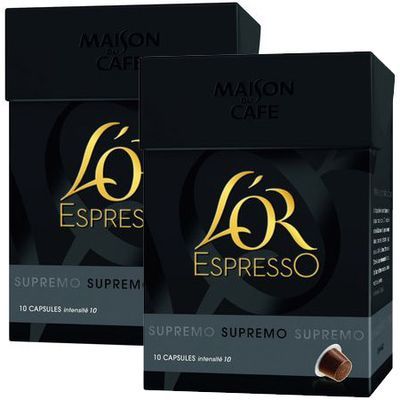 L'or Espresso Café Supremo N°10, Lot de 2x10 capsules