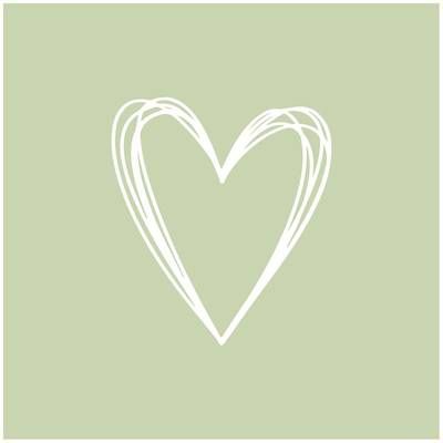 Paperproducts Design Serviette en papier Pure Heart Vert, 20 serviettes de 33x33 cm