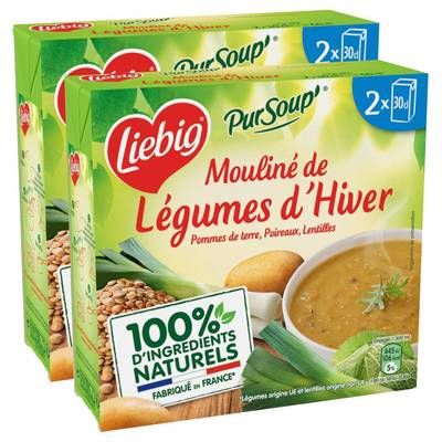 Liebig Soupe Mouliné de Légumes d'Hiver- Pommes de terre, Poireaux, Lentilles, Lot de 2 - 2x30cl