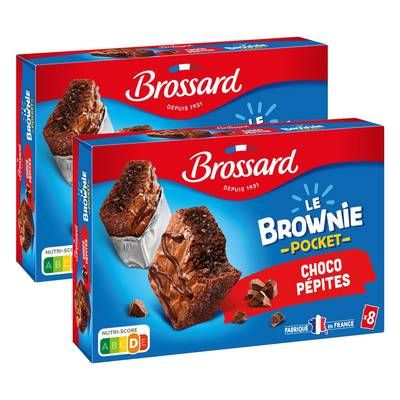 Brossard Mini Brownies Pépites de Chocolat, Lot de 2x240g