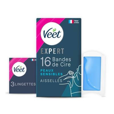 Veet Bandes de cire Froide Aisselles, 16 bandes
