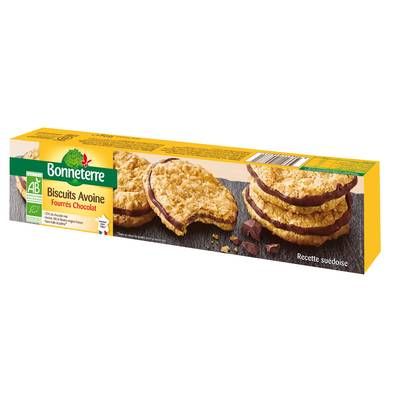 Bonneterre Biscuit avoine fourré chocolat bio, 150g