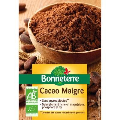 Bonneterre Cacao maigre bio, 250g