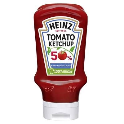 Heinz Sauce tomato ketchup -50% de sucres et de sel en moins, 625g