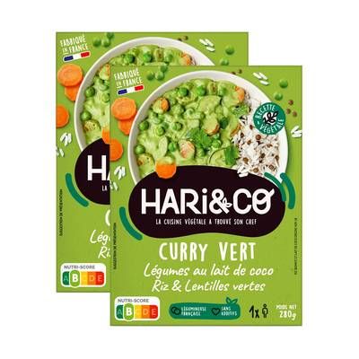 HARI&CO Curry Vert aux Lentilles Vertes, Lot de 2x280g