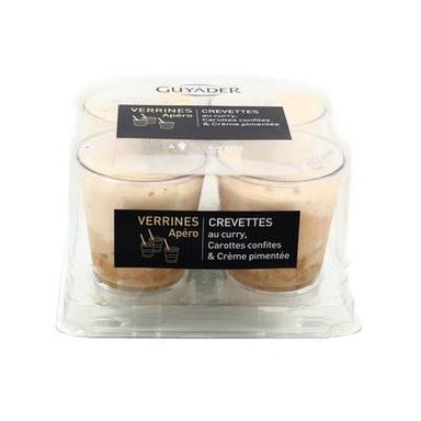 Guyader Verrines Crevette au Curry, 4x40g