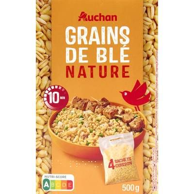 Auchan Grains de blé nature sachet cuisson, 4x125g