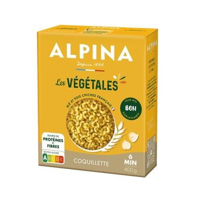 Alpina Pâtes coquillettes les végétales, 400g