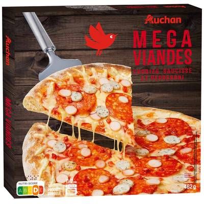 Auchan Pizza méga viandes, 460g