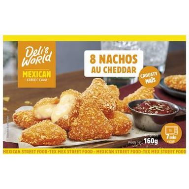 Deli's World Nachos au cheddar, 8 Nachos - 160g