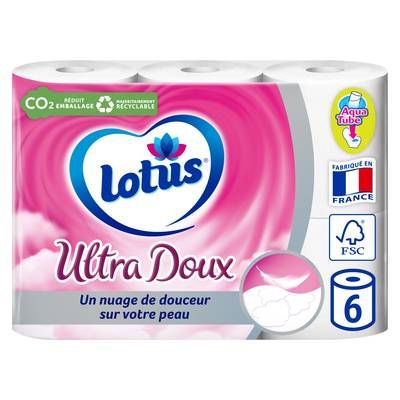 Lotus Papier toilette Aquatube Ultra-Doux, 6 rouleaux