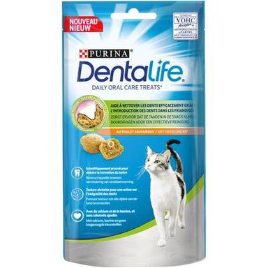 Purina - Dentalife Friandises Bucco-Dentaire Poulet pour Chat Adulte, 40g