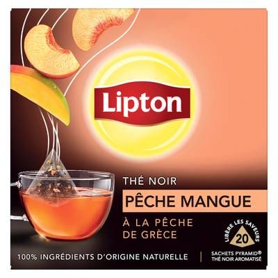 Lipton Thé Noir Mangue, 20 sachets