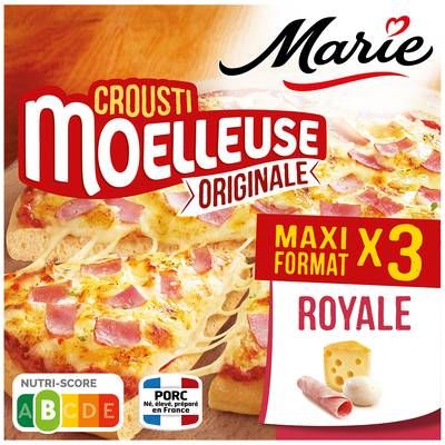 Marie Pizzas Royale Jambon supérieur, Mozzarella, Emmental, 3x400g