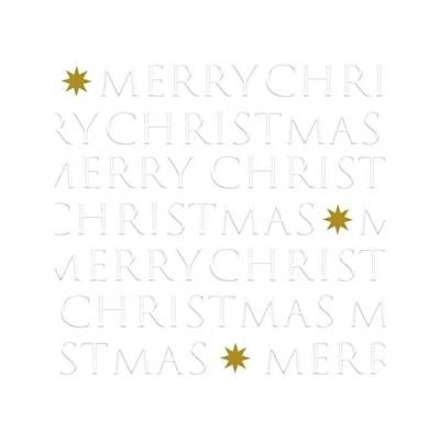 Paperproducts Design Serviette papier Christmas Letters pearl relief, 20 serviettes de 33 x 33 cm