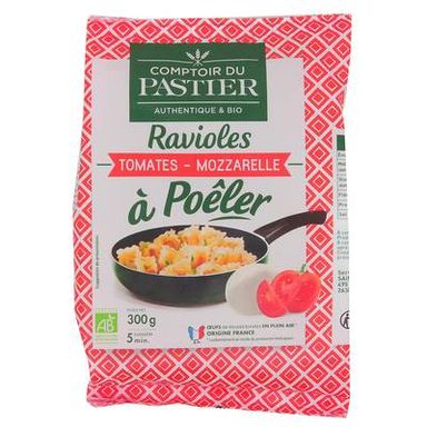 Comptoir Du Pastier Ravioles à Poêler, Tomates Mozzarelle Bio, 300g