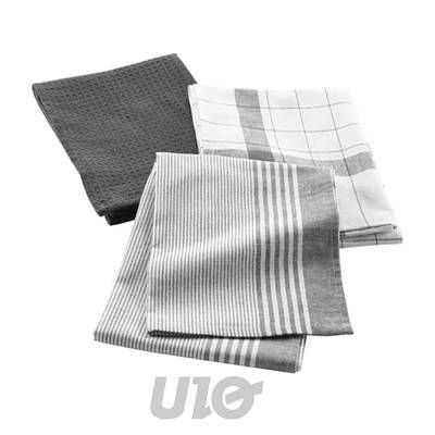 Douceur D Interieur Torchons Anthracite, 50 x 70 cm 3 pièces