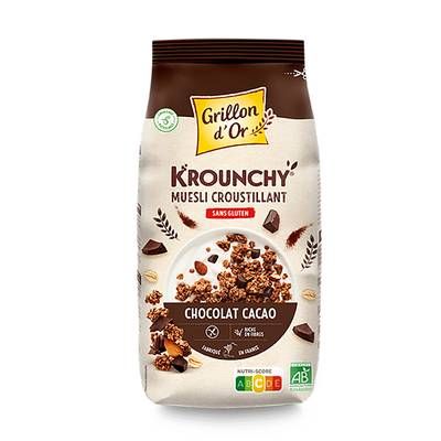 Grillon Or Krounchy Muesli Chocolat Cacao Sans Gluten Bio, 500g