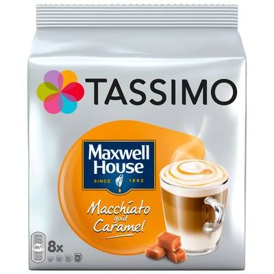 Tassimo Café dosettes Maxwell house latte macchiato caramel, 8 capsules