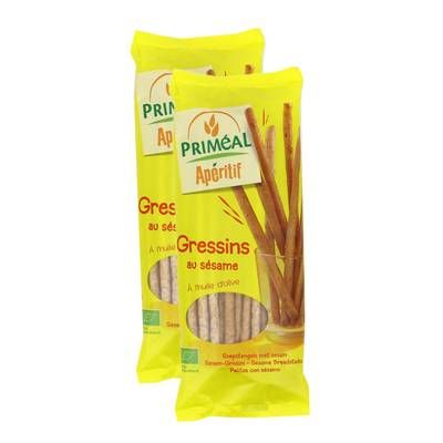 Priméal Gressins au sésame, bio, Lot de 2x120g