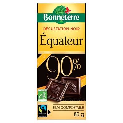 Bonneterre Chocolat Noir bio Équateur 90%, 80g