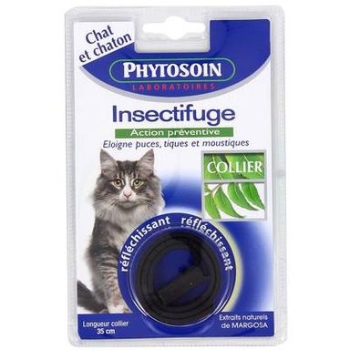 Phytosoin Collier insectifuge phosphorescent et élastique pour chats, 35  cm